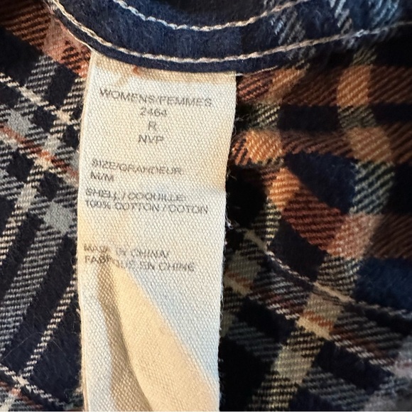Vintage Woolrich Pemberton Flannel Dark Blue Size M(c3 - Picture 8 of 10
